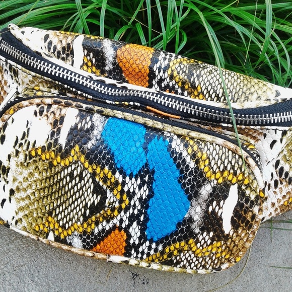 Casey Large Belt Bag Snake Multi Fanny Pack - Picture 2 of 6
